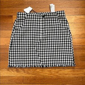 Zara Black and White Gingham Mini Skirt